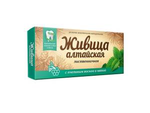 Смолка жевательная Живица Алтайская с пчелиным воском и мятой Алтайский Нектар 4шт